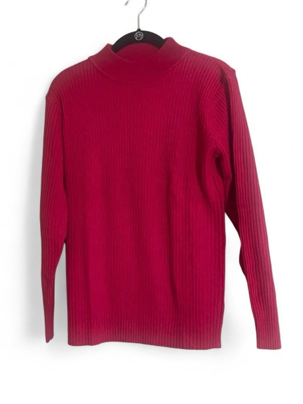 Chunyea Sweater Sz M Red Ribbed Turtleneck Wool Blend Work/Casual/Worship Wear